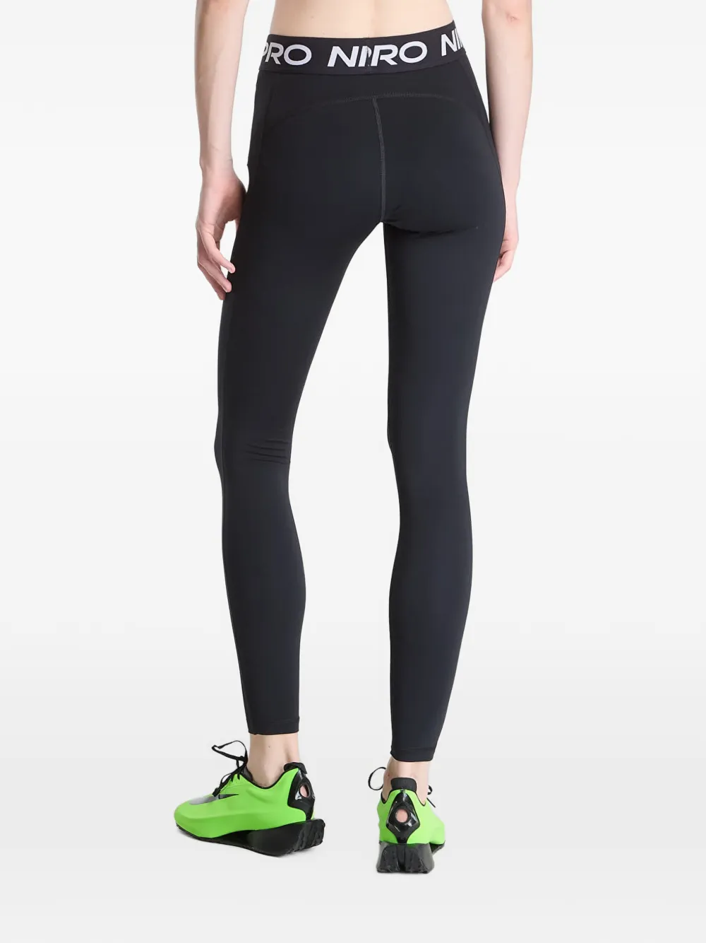 Nike Pro logo-waistband leggings Zwart