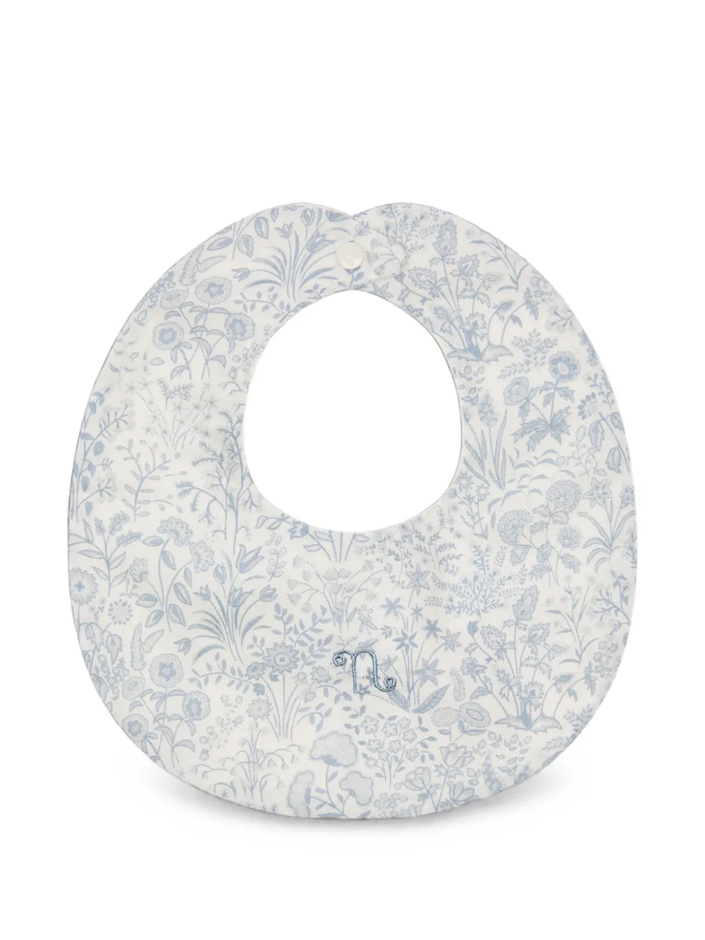 NANAN floral-print embroidered bib - Weiß