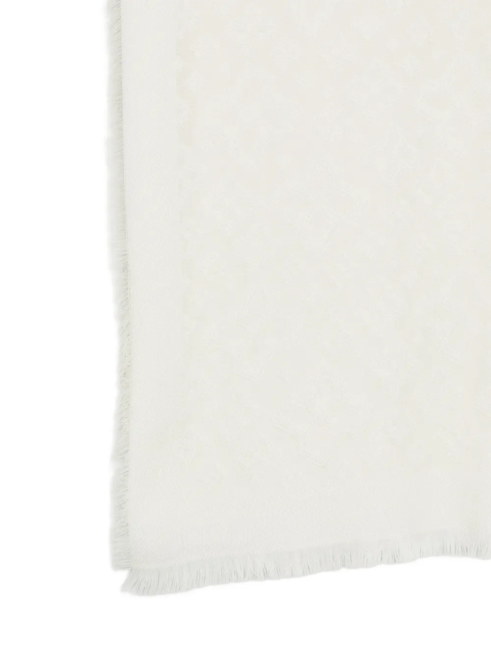 Tagliatore monogram-pattern frayed scarf Beige
