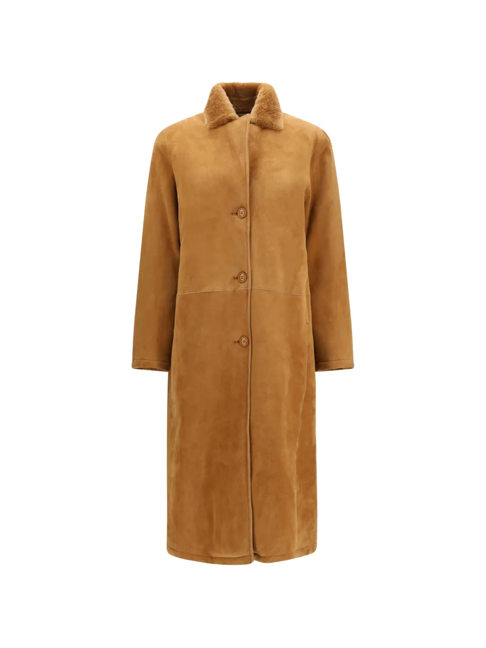 S.W.O.R.D 6.6.44 shearling-collar leather coat · 40
