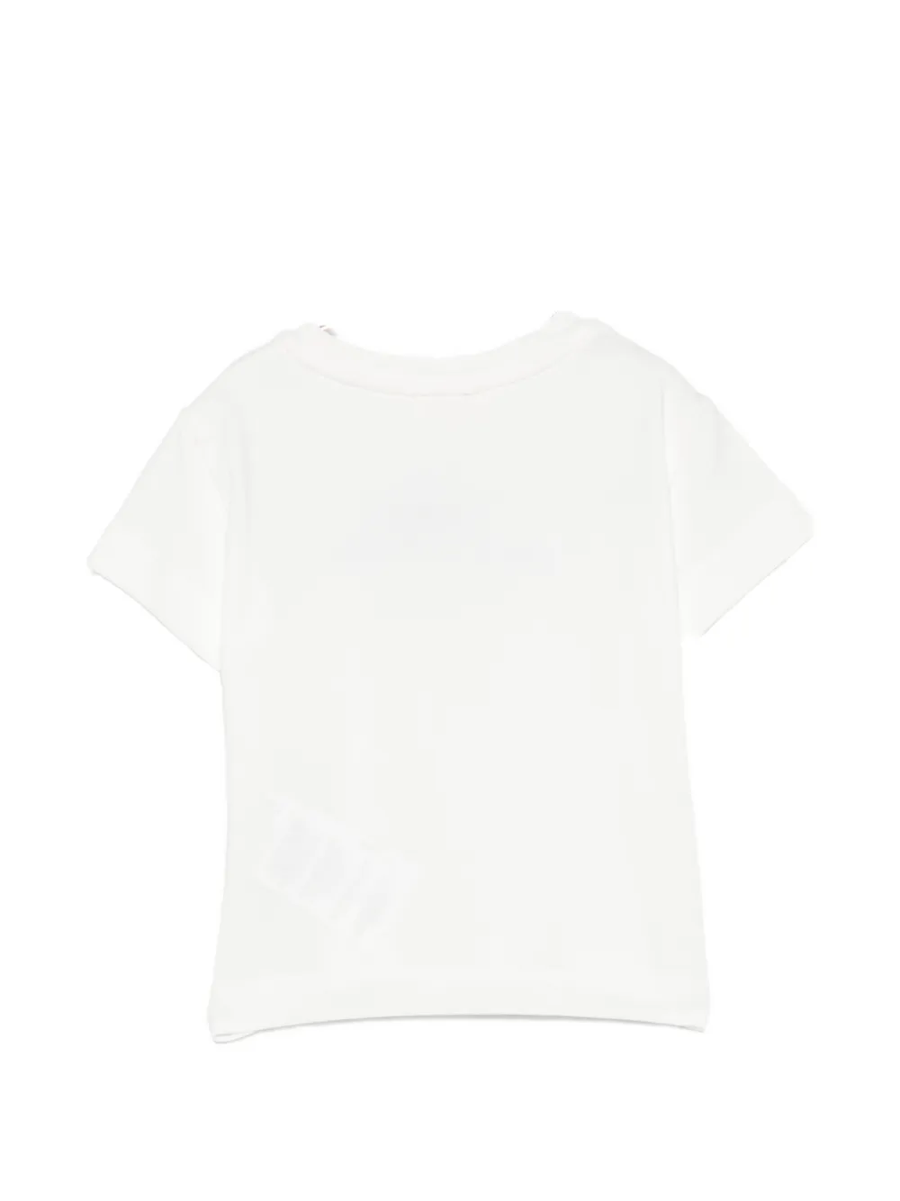 Elisabetta Franchi La Mia Bambina T-shirt met geborduurd hartenpatroon en logo Wit