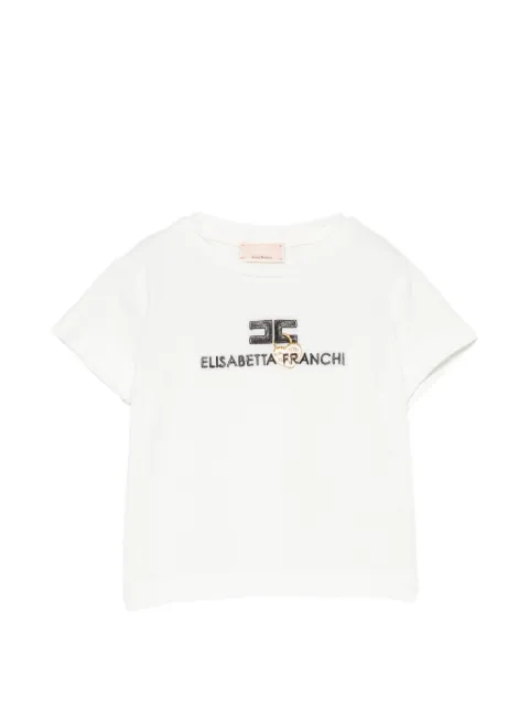 Elisabetta Franchi La Mia Bambina logo-embroidered heart-motif T-shirt
