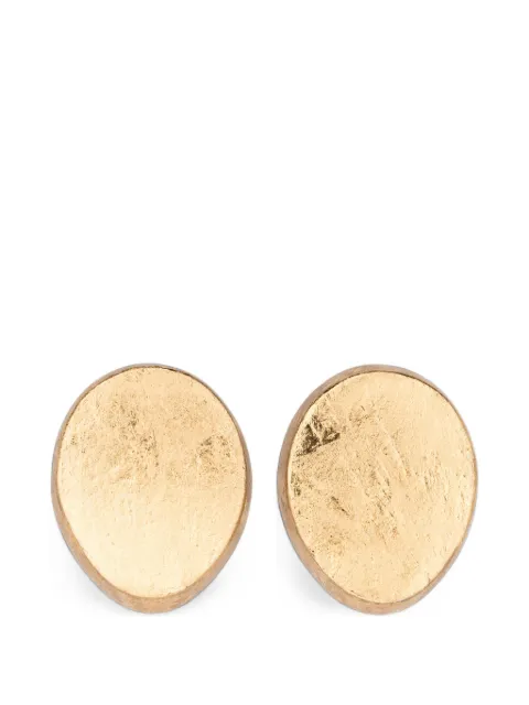Monies oval-shaped wood earrings