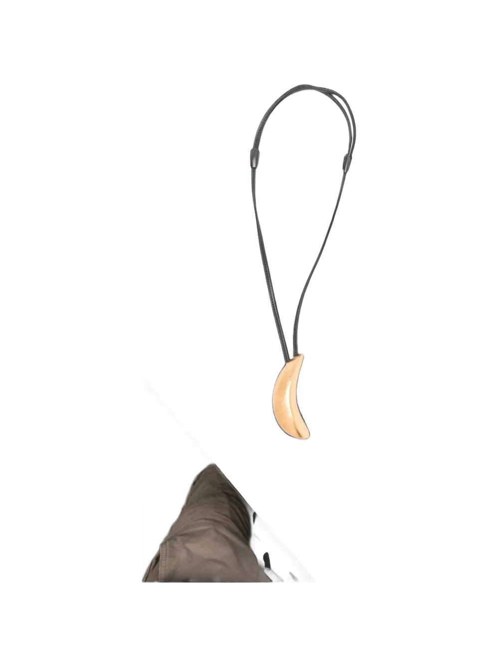 Monies crescent-pendant wood necklace - Oro