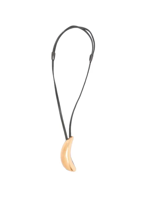 Monies collar con colgante de media luna de madera