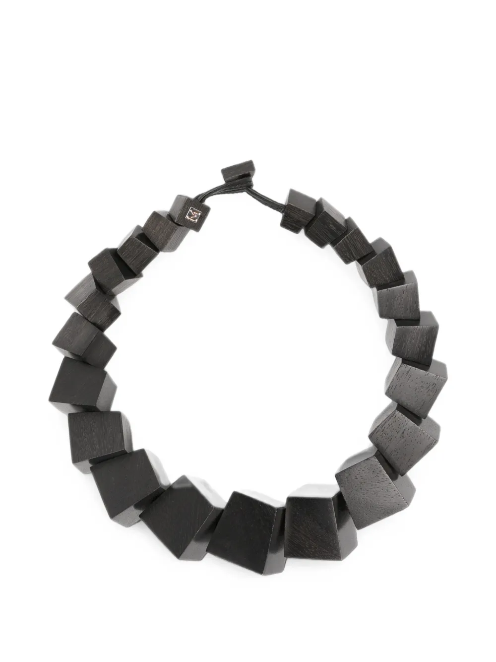 Monies Aether geometric wood necklace - Nero