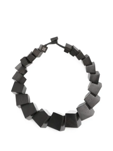 Monies Aether geometric wood necklace