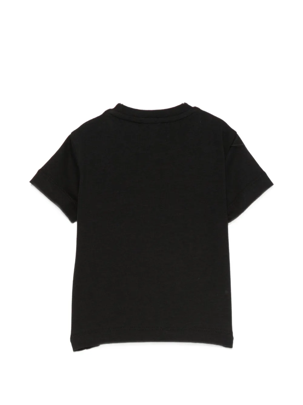 Elisabetta Franchi La Mia Bambina T-shirt met geborduurd hartenpatroon en logo Zwart