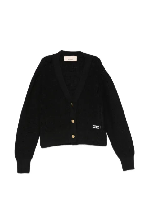 Elisabetta Franchi La Mia Bambina logo-patch V-neck cardigan