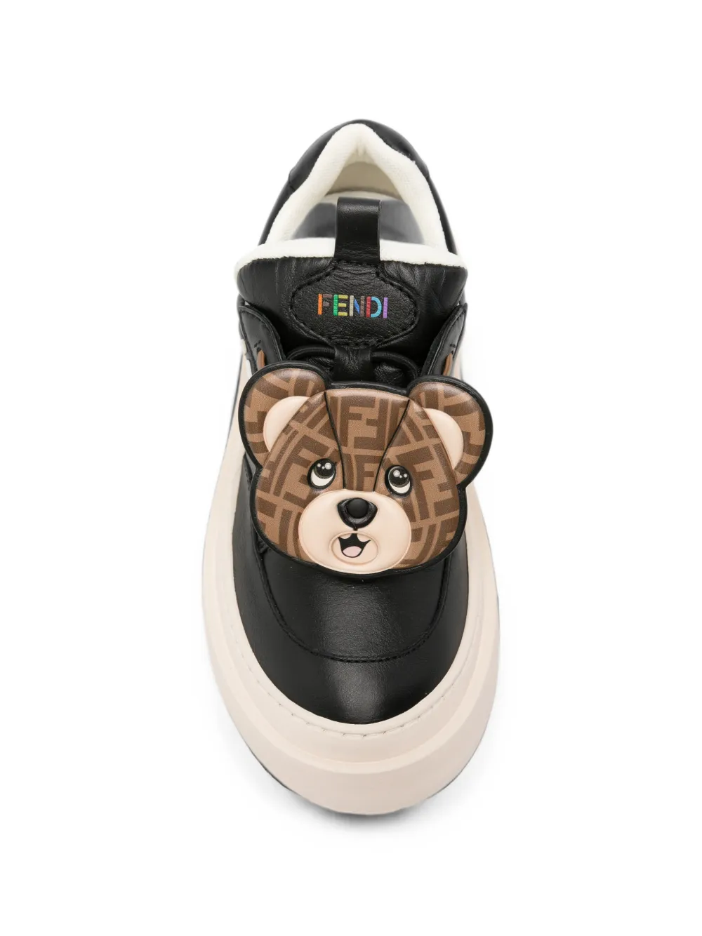 Fendi Kids Fendi Bear sneakers met patch Zwart