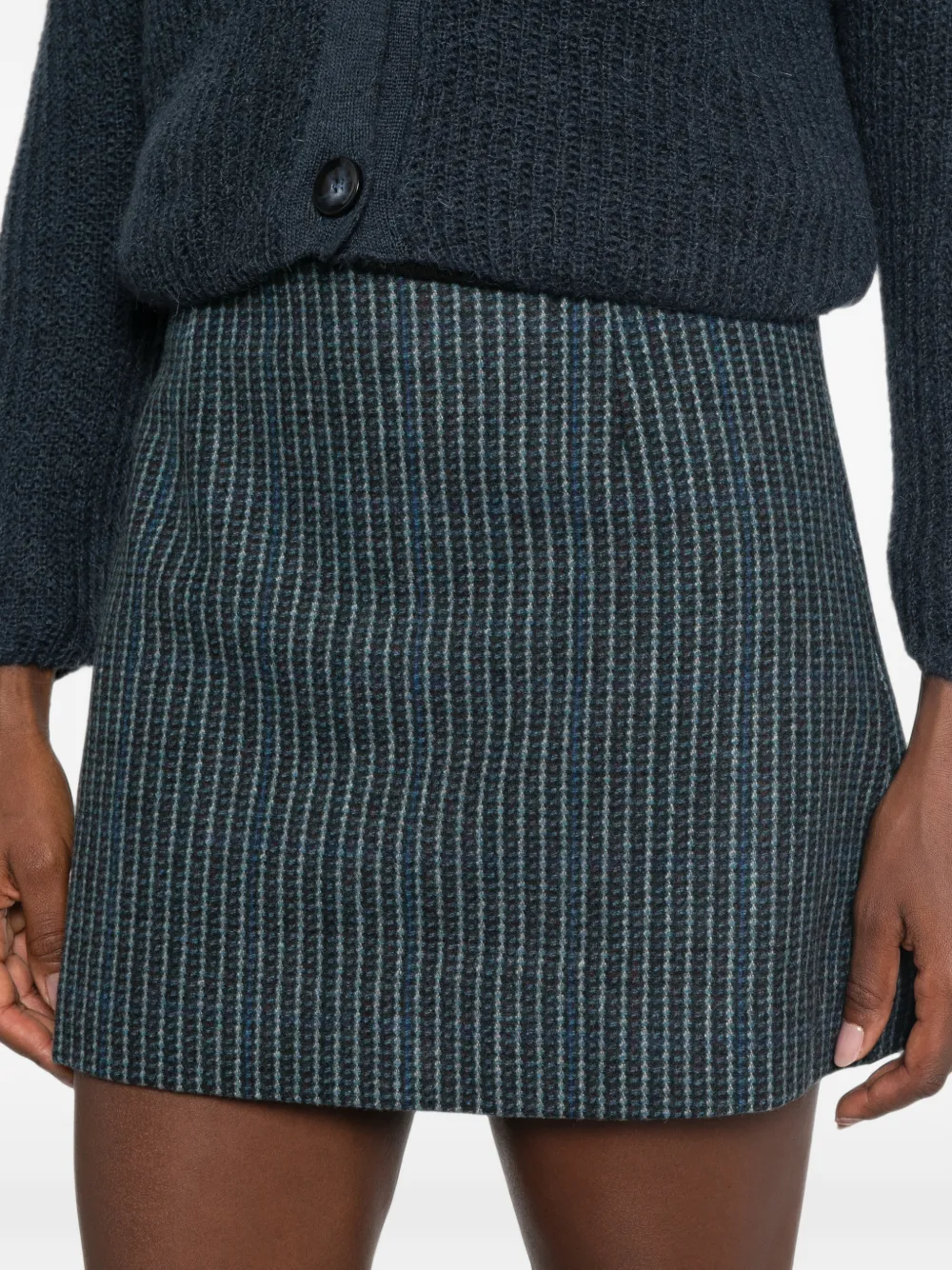 Stella Nova Geruite mini-rok met A-lijn Blauw