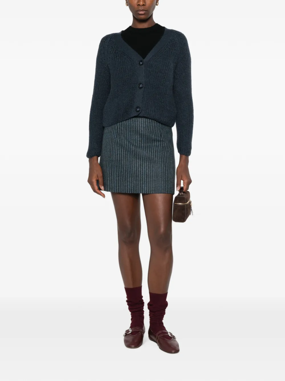 Stella Nova Geruite mini-rok met A-lijn Blauw