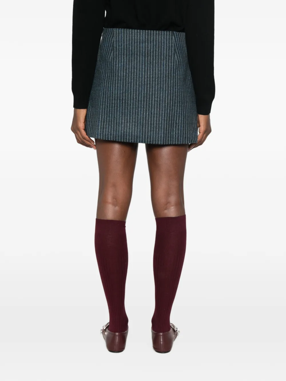Stella Nova Geruite mini-rok met A-lijn Blauw