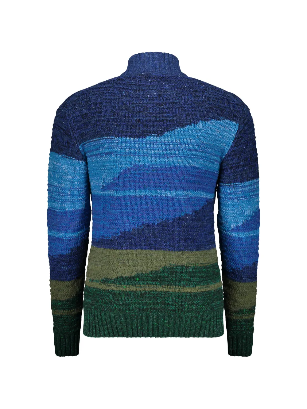 Moorer Gestreepte trui met ritssluiting Blauw
