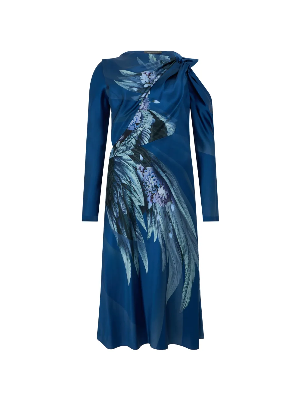 Alberta Ferretti Flared midi-jurk met bloemenprint Blauw