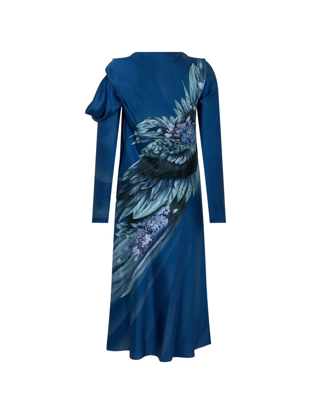 Alberta Ferretti Flared midi-jurk met bloemenprint Blauw