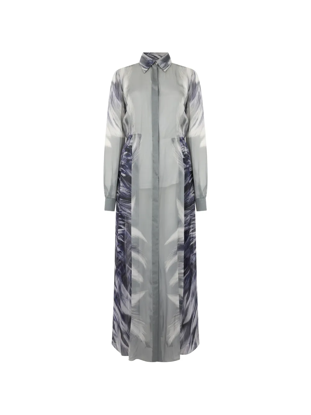 Alberta Ferretti graphic-print silk maxi shirt dress · 40