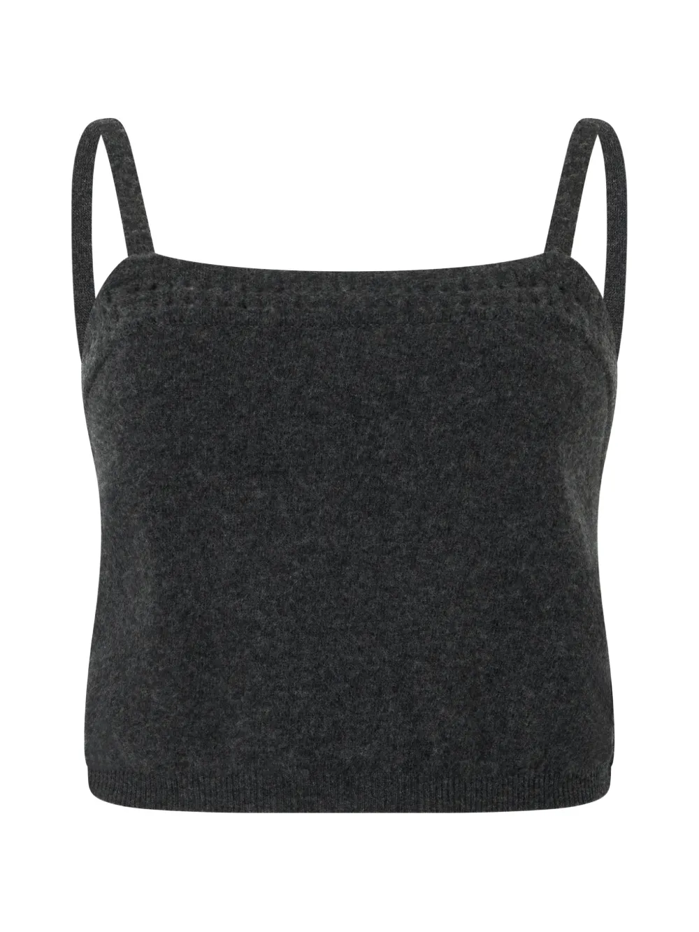 Alberta Ferretti perforated-detail cropped tank top - Grigio