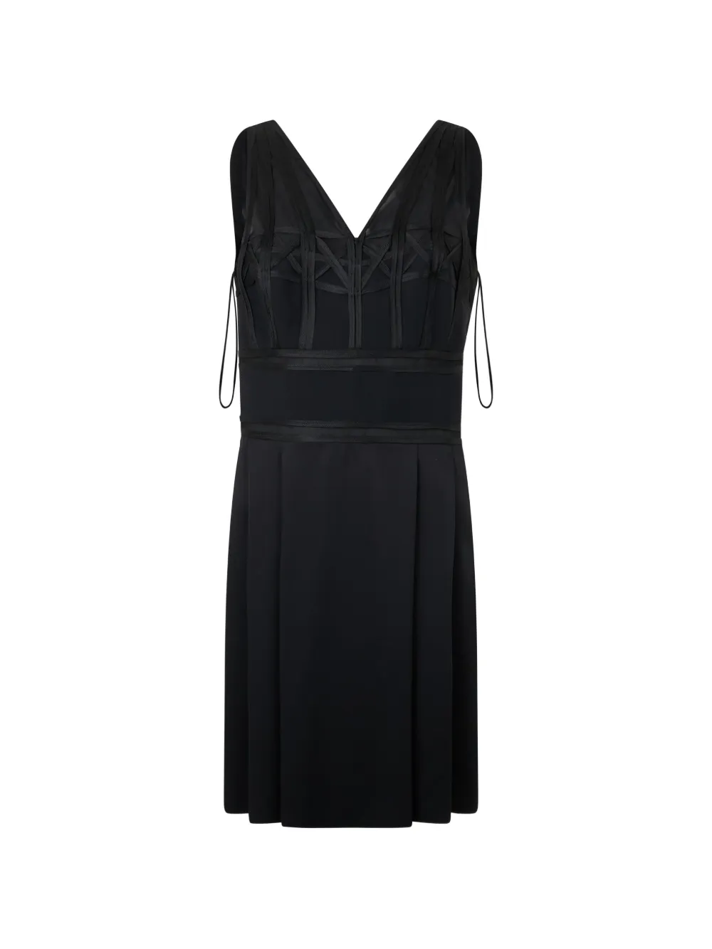 Alberta Ferretti V-neck panelled flared knee-length dress - Schwarz