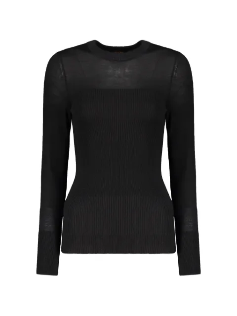 Moorer ribbed-knit long-sleeved T-shirt