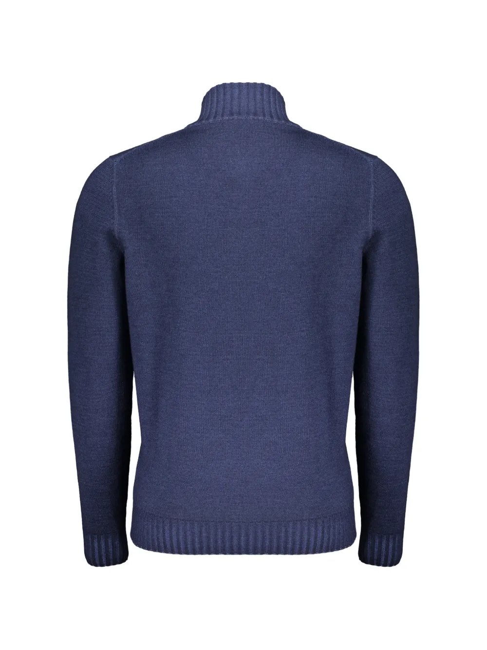 Moorer Trui van scheerwol met kwartrits Blauw