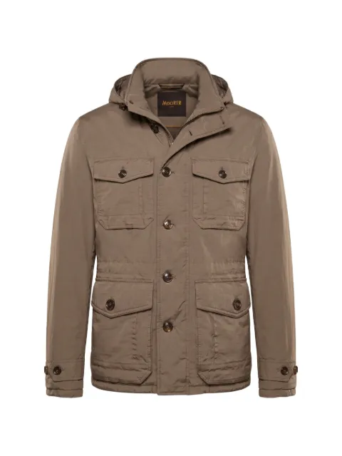 Moorer Armin padded hooded military jacket