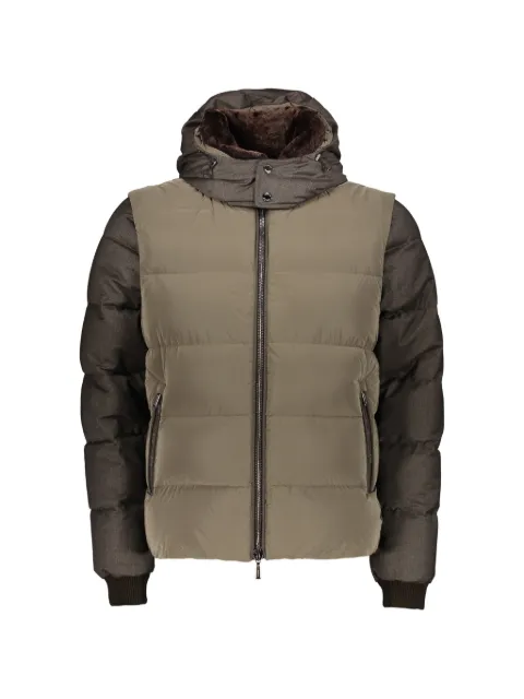 Moorer fur-collar hooded jacket