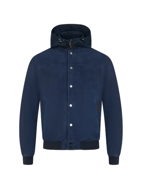 Moorer Darren-Ur hooded button-up leather jacket