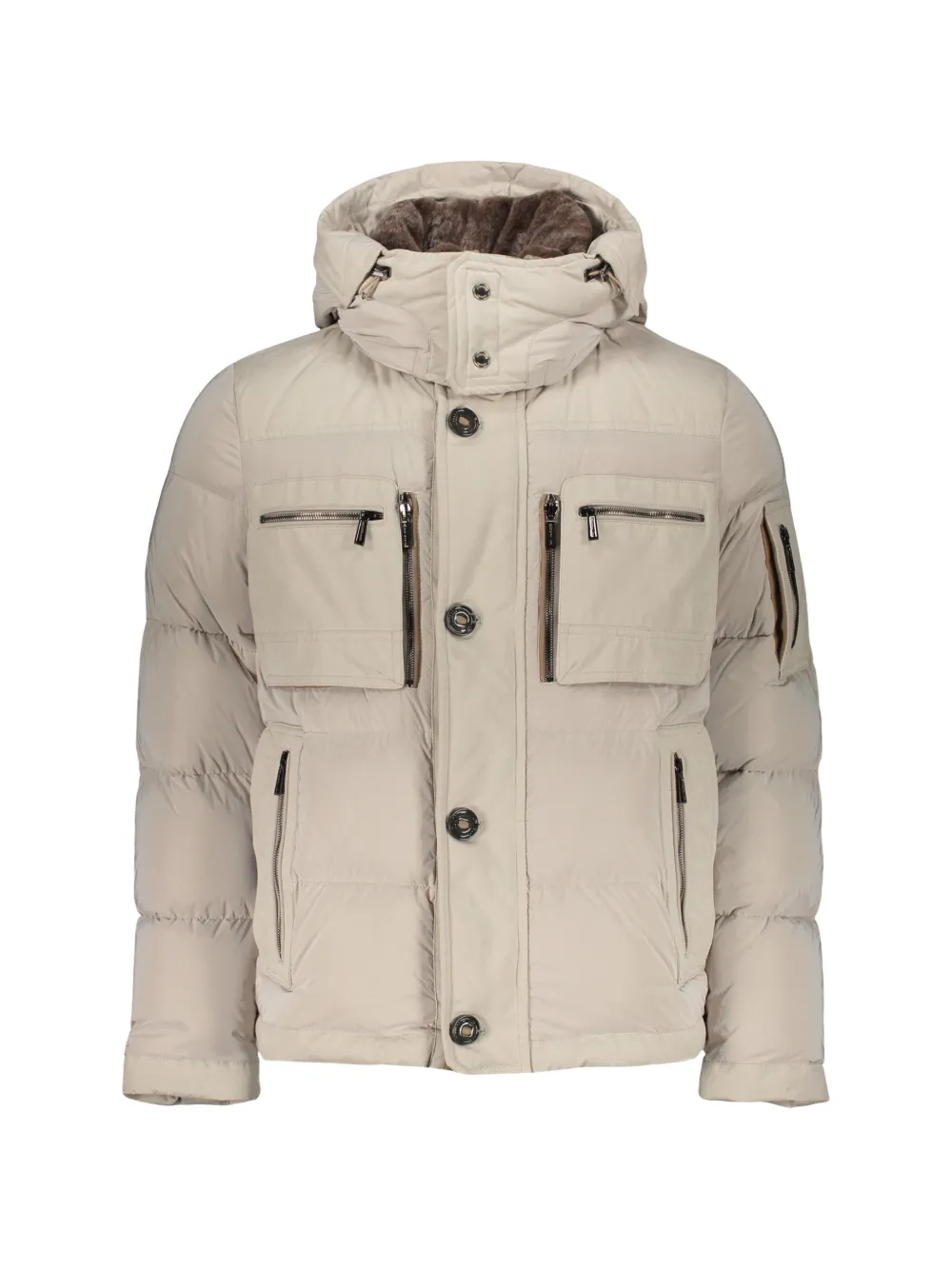 Moorer hooded padded jacket - Bianco