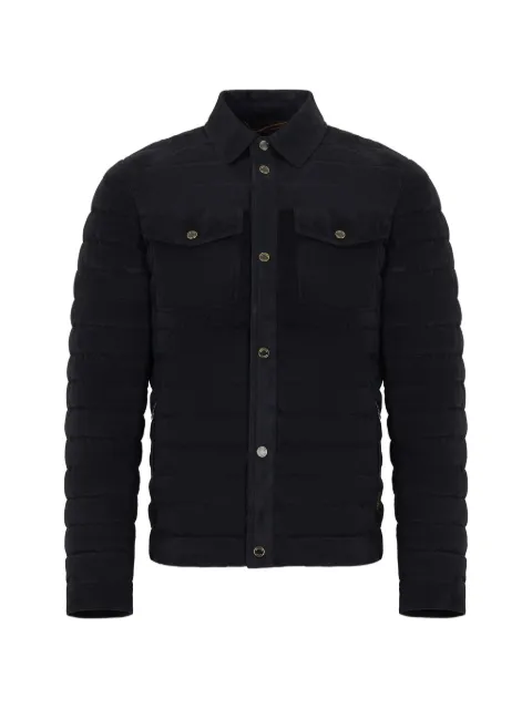 Moorer quilted button-front jacket