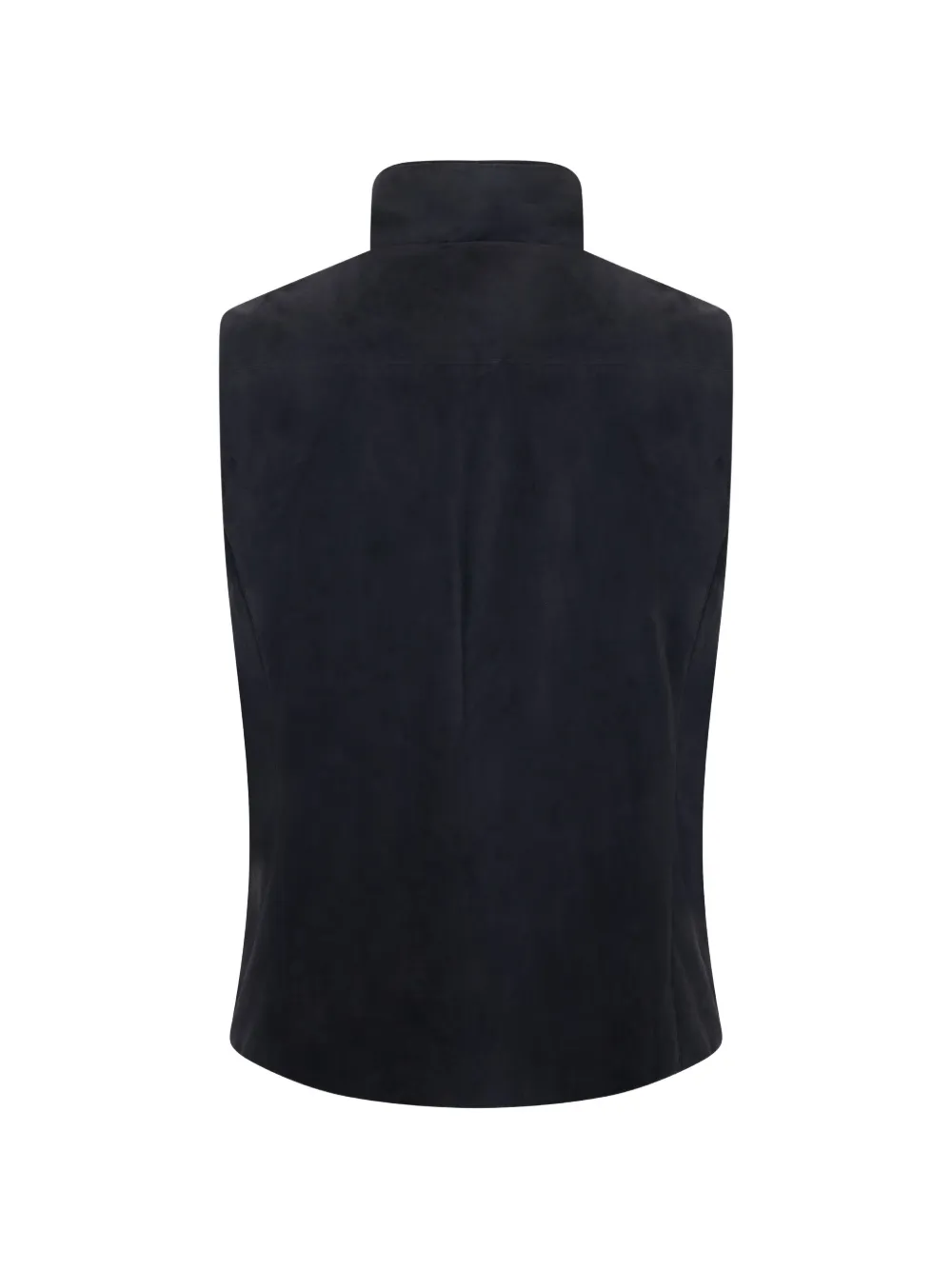 Moorer suede high-neck gilet Zwart