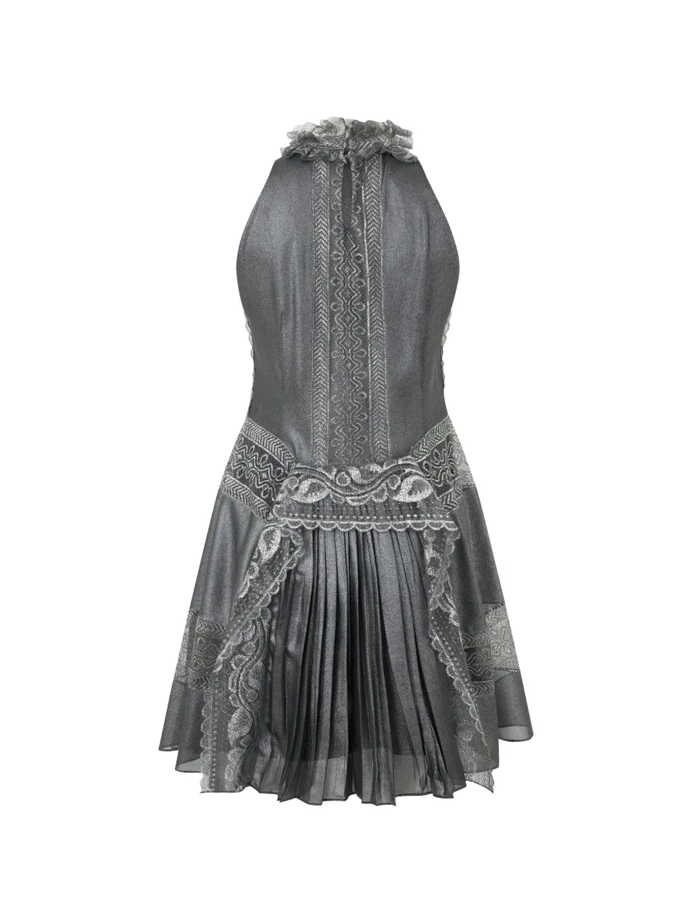 Alberta Ferretti Geplooide mini-jurk met ruches Grijs