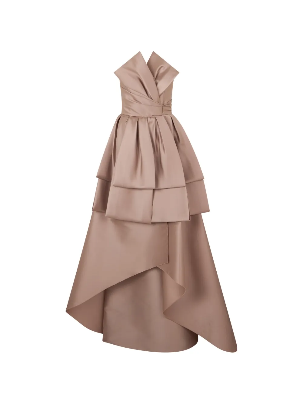 Alberta Ferretti asymmetric layered-skirt gown maxi dress · 38