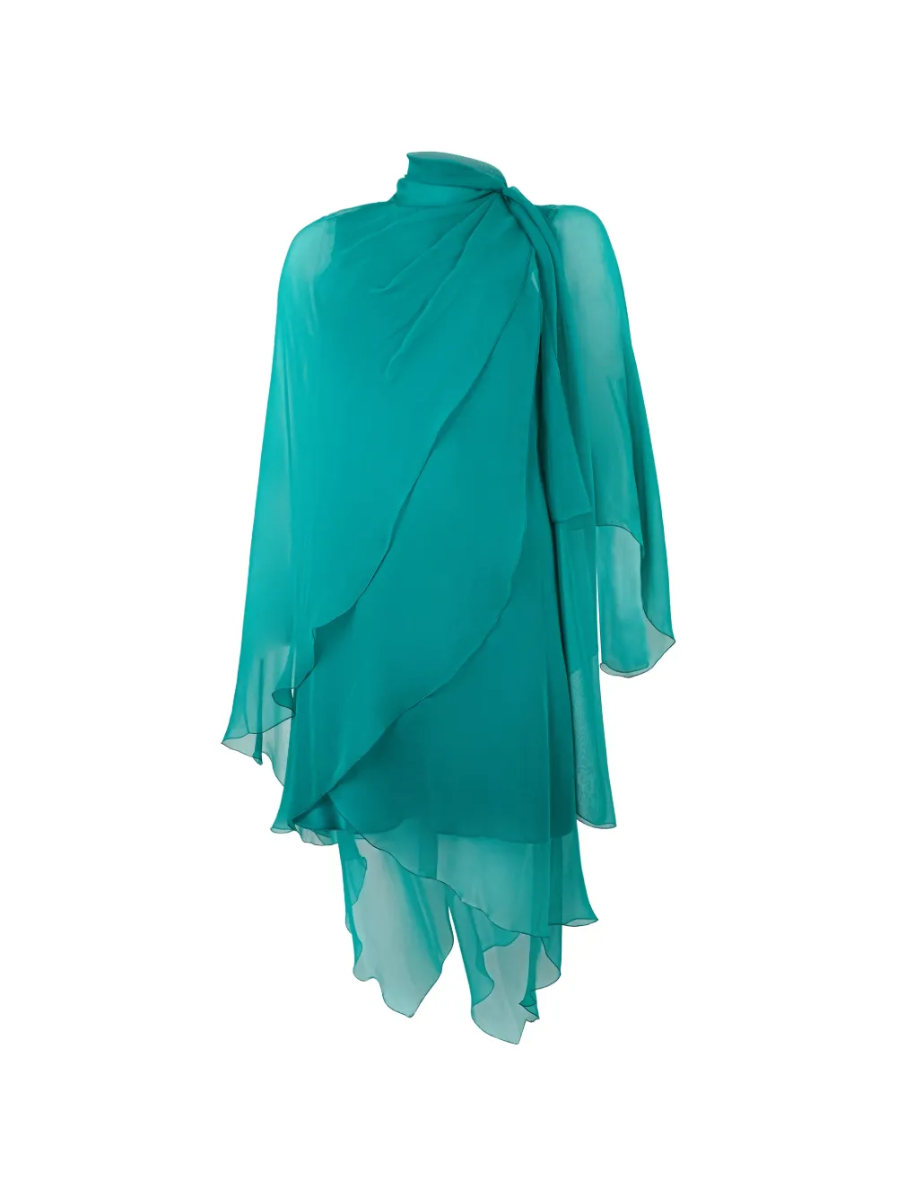 Alberta Ferretti robe courte asymétrique à effet superposé - Bleu Alberta Ferretti robe courte asymétrique à effet superposé - Bleu