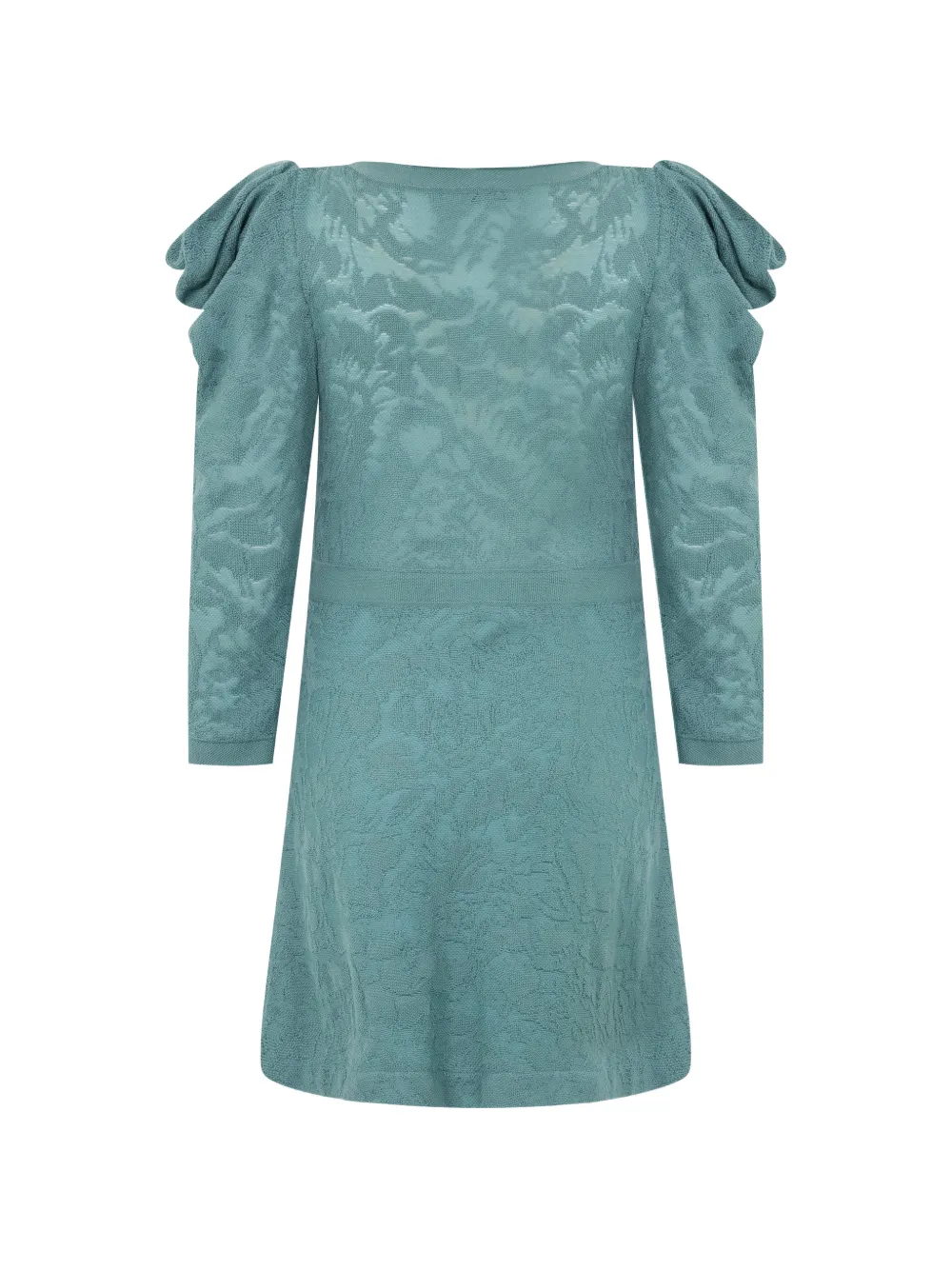 Alberta Ferretti ruffled-sleeve virgin wool mini dress Blauw