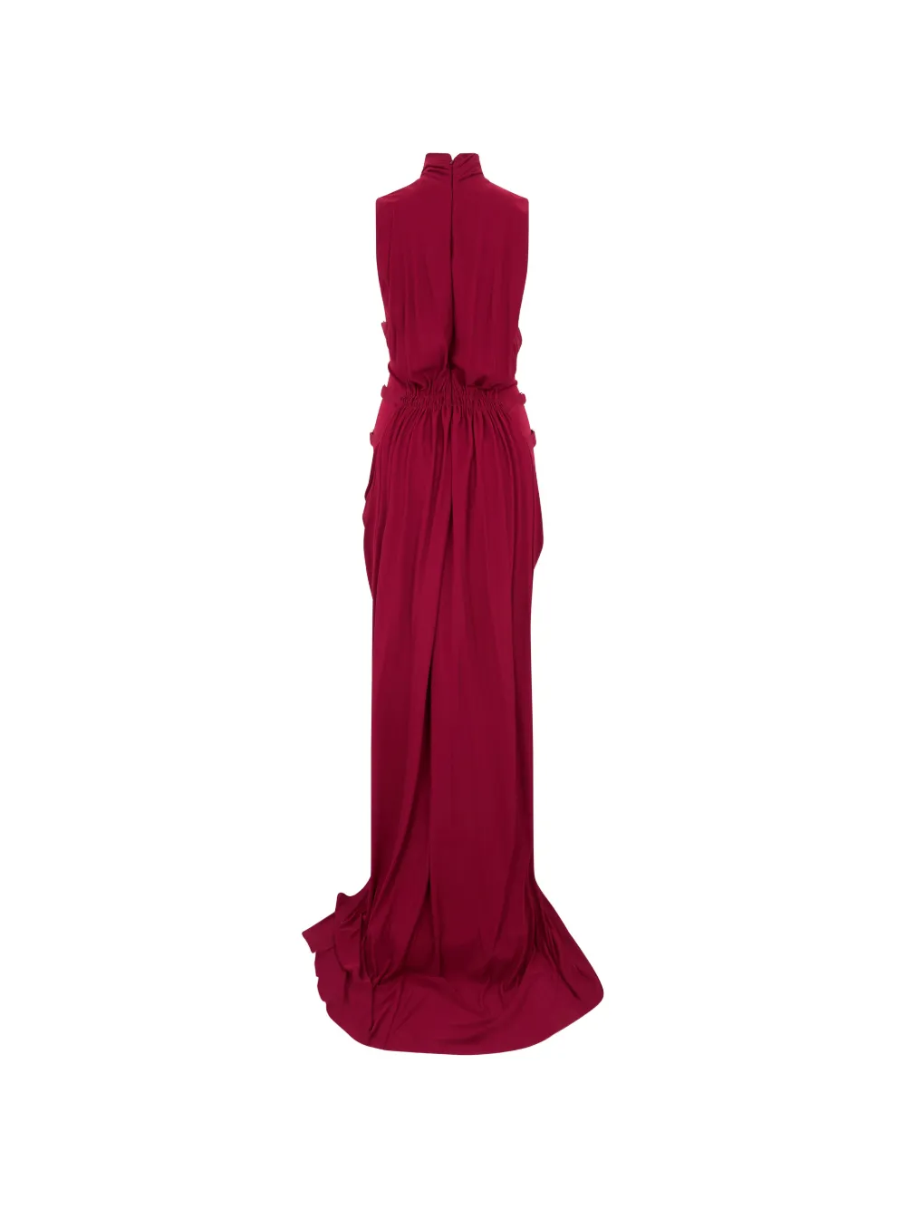 Alberta Ferretti draped buckled-strap maxi dress Rood