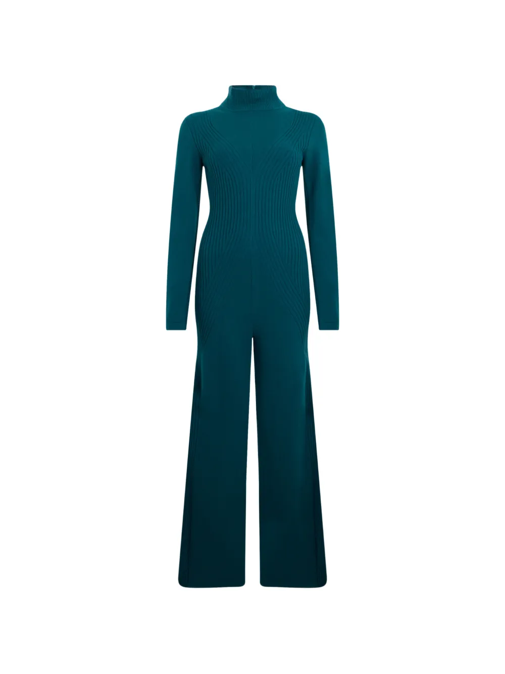 Alberta Ferretti ribbed-knit high-neck jumpsuit - Blu