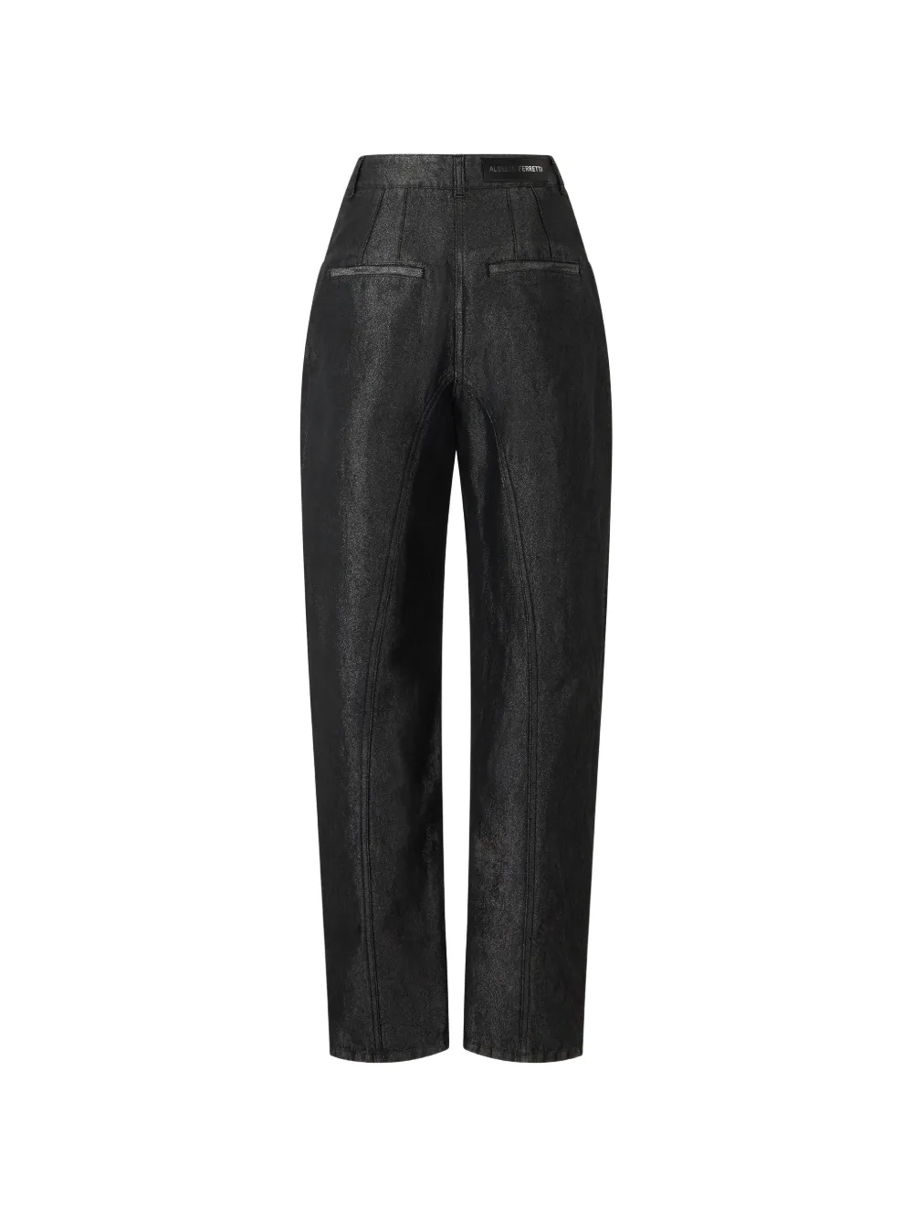 Alberta Ferretti High waist straight broek Zwart