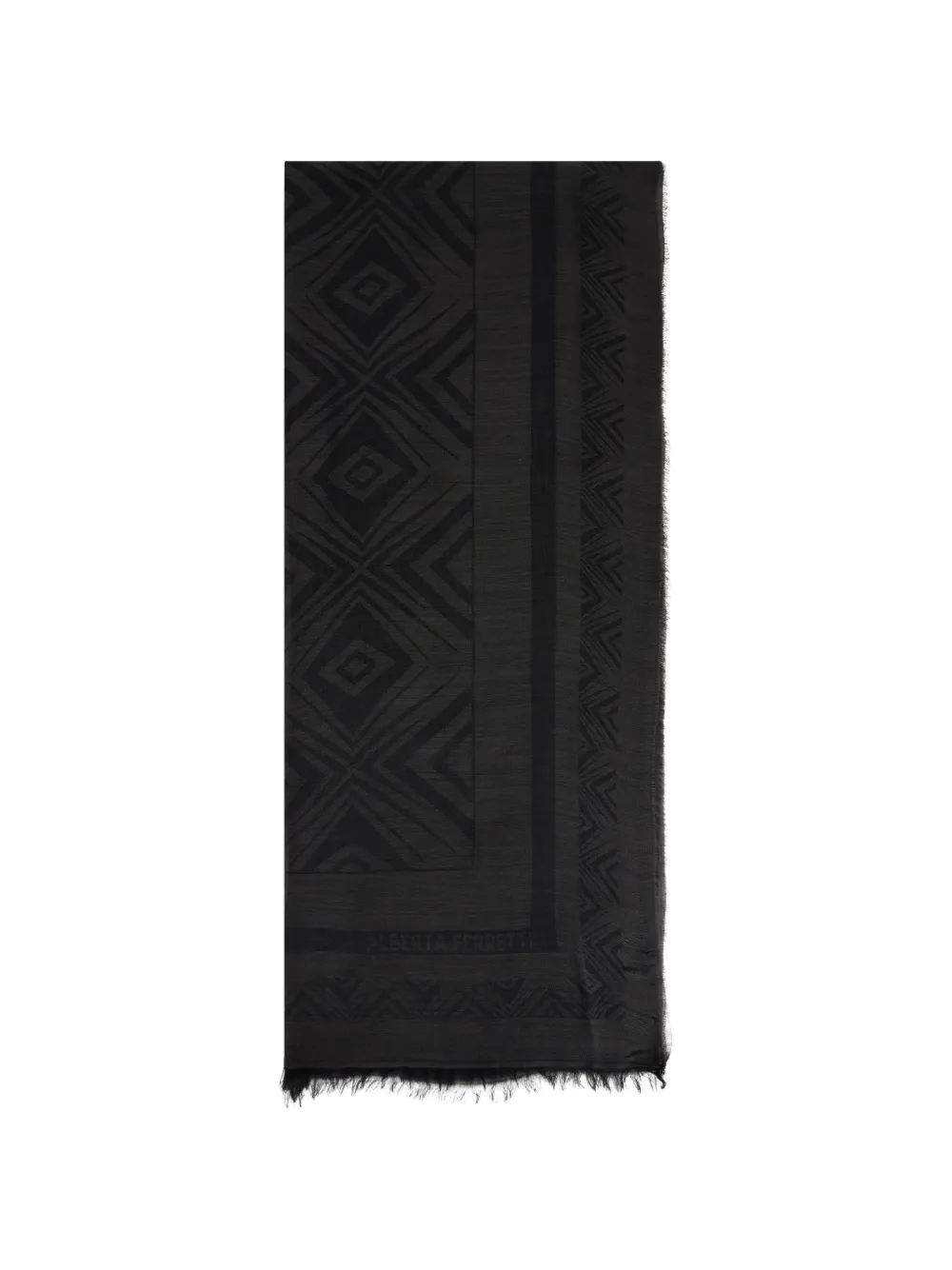 Alberta Ferretti Sciarpa con stampa geometrica - Nero