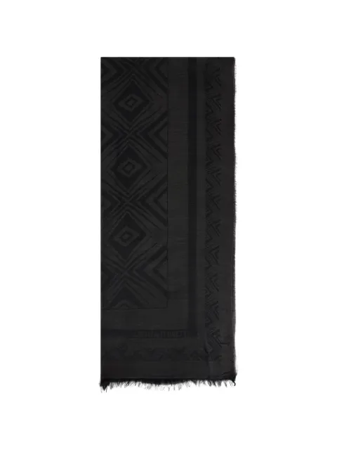 Alberta Ferretti mascada con estampado geométrico y bordes deshilachados