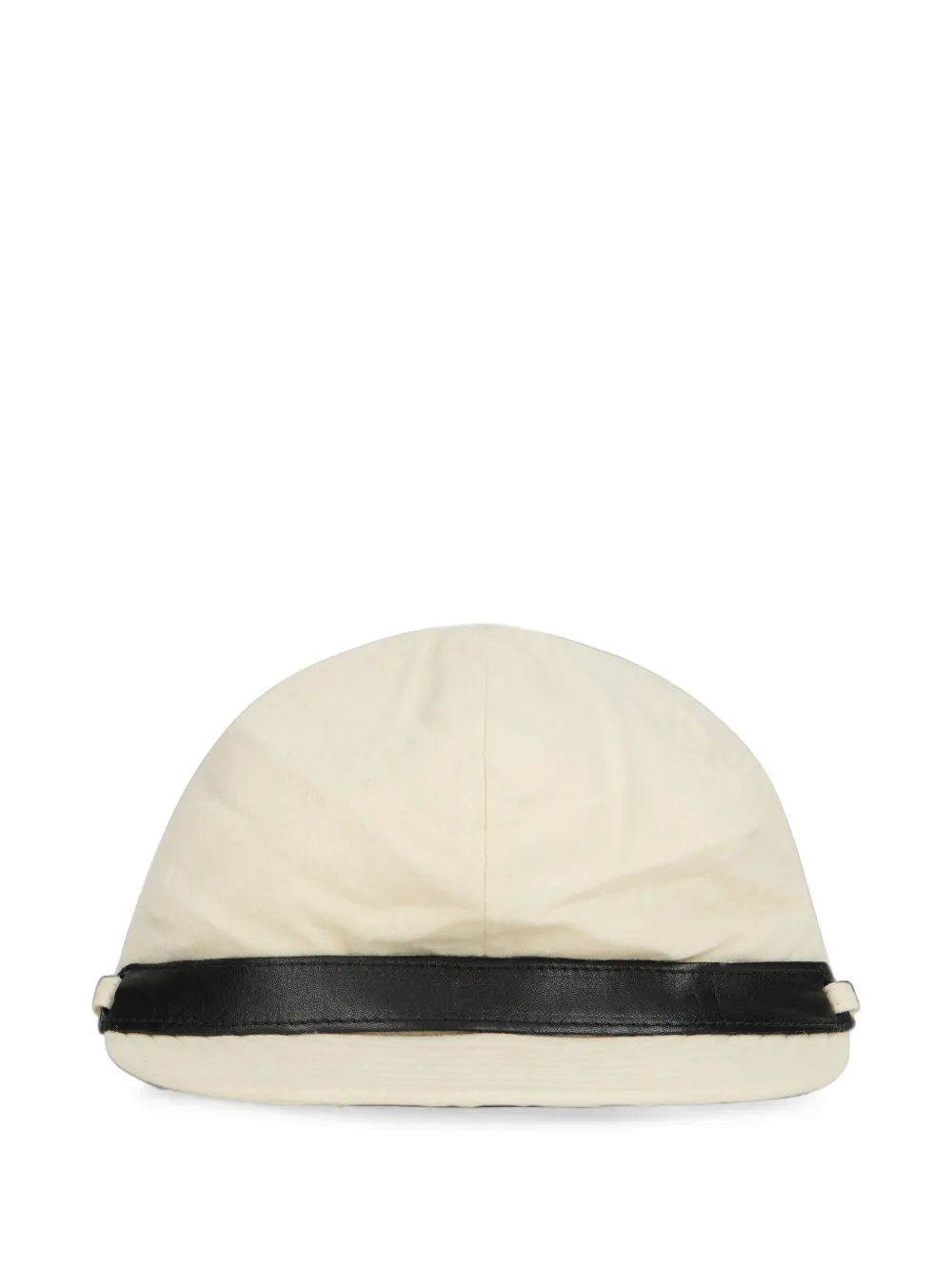 Alberta Ferretti leather-band logo-plaque hat - Bianco