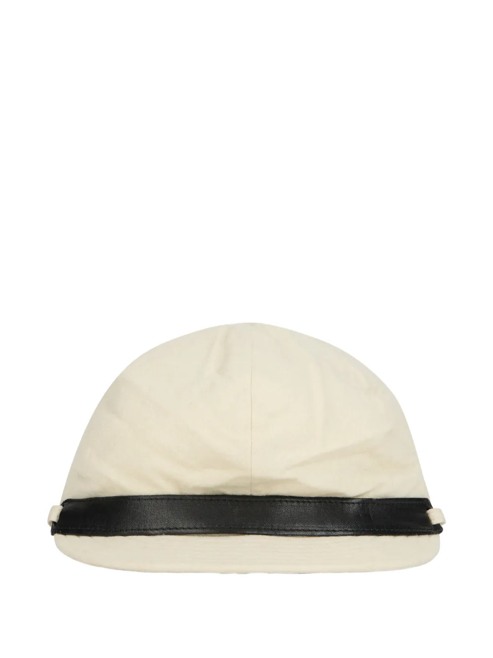 Alberta Ferretti leather-band logo-plaque hat