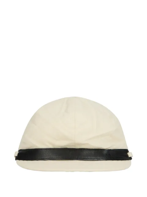 Alberta Ferretti leather-band logo-plaque hat