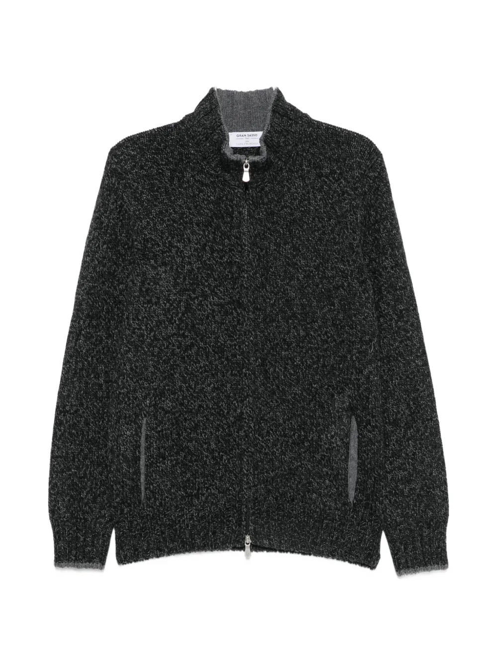 Gran Sasso zip-up wool cardigan - Nero