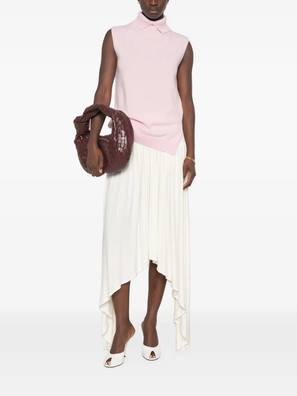 Jil Sander Bodywarmer met hoge hals en split Roze