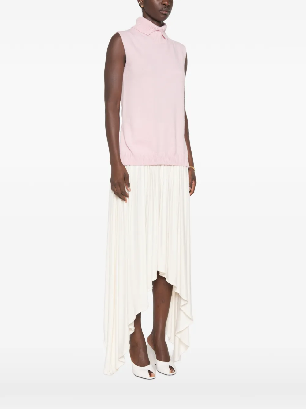 Jil Sander Bodywarmer met hoge hals en split Roze
