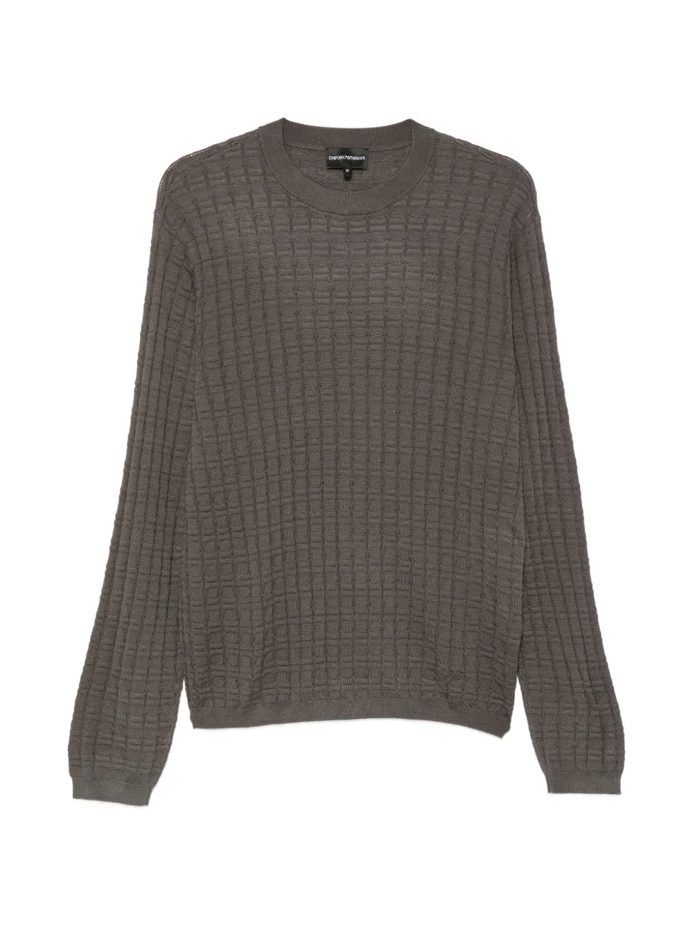Emporio Armani textured-knit sweater Grijs