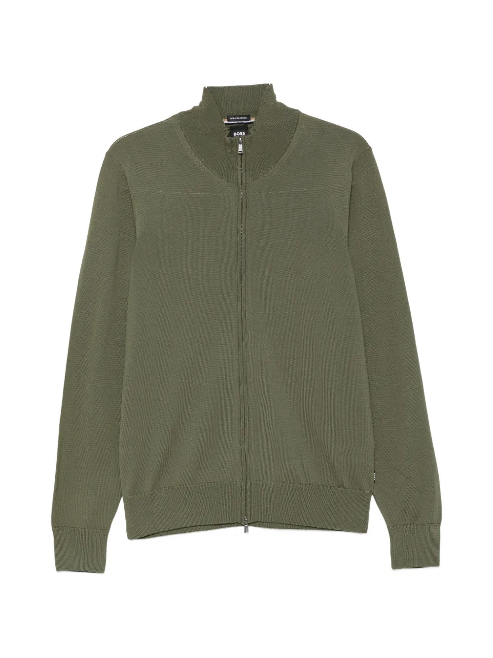 BOSS zip-up virgin wool sweater - Verde