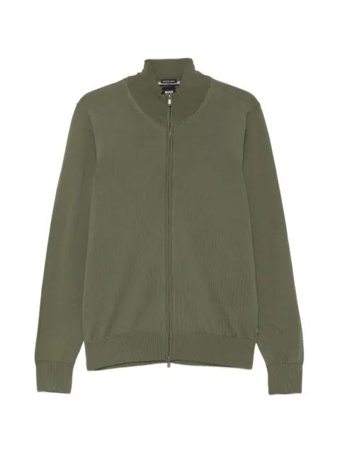BOSS zip-up virgin wool sweater