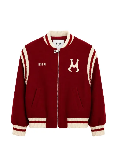 MSGM Kids chaqueta con parche del logo
